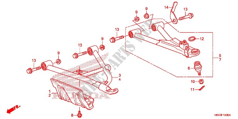 ARM, VORNE für Honda FOURTRAX 500 FOREMAN 4X4 Power Steering, CAMO 2014