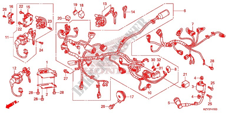 KABELBAUM/BATTERIE für Honda PCX 150 2012