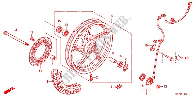 VORDERRAD für Honda CBR 125 TRICOLORE 2012