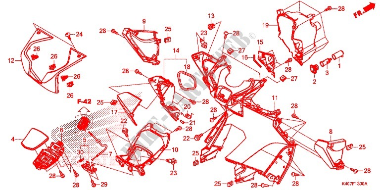 BEINVERKLEIDUNG für Honda FORZA 125 ABS 2015