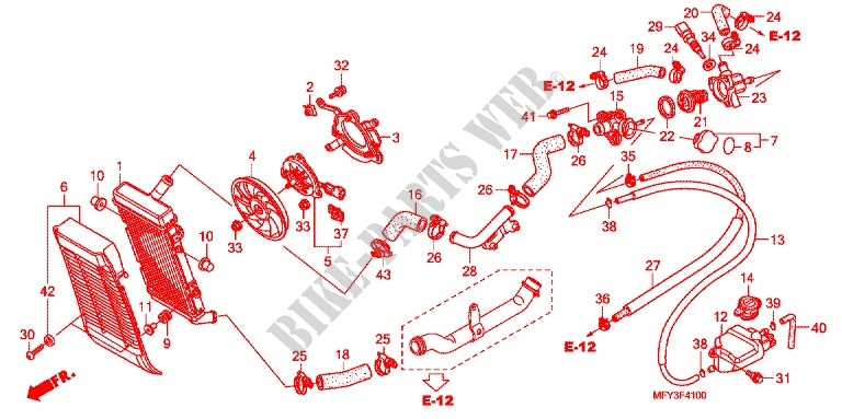 KUEHLER für Honda VT 1300 C ABS RED 2012