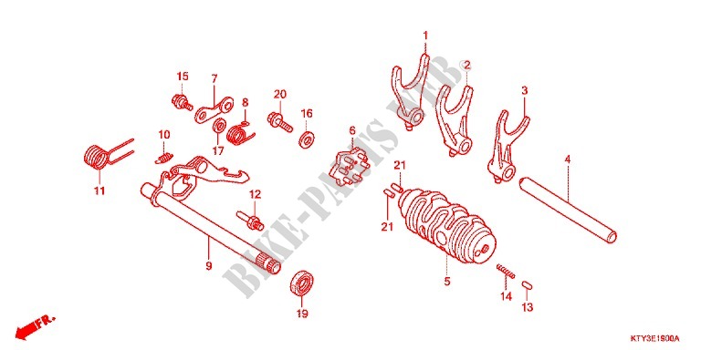 SCHALTTROMMEL/SCHALTGABEL für Honda CBR 125 RED 2013