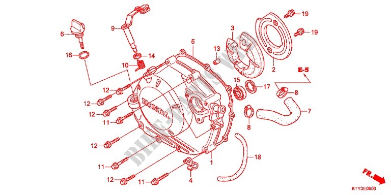 KURBELGEHAEUSEABDECKUNG für Honda CBR 125 TRI COLOUR 2013