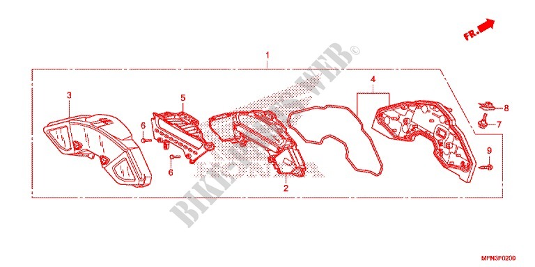 KOMBIINSTRUMENT für Honda CB 1000 R ABS BLANC 2016