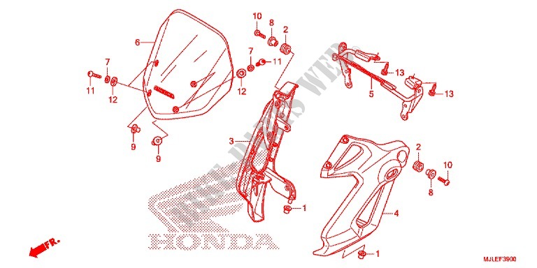 WINDSCHEIBE für Honda NC 750 S ABS WHITE 2015