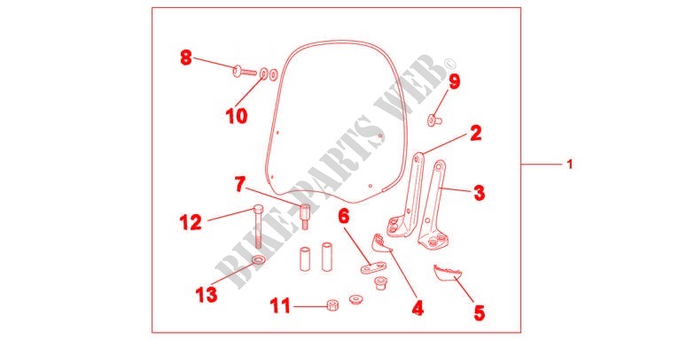 WINDSHIELD EXCL KNUCKLE GUARDS für Honda VISION 110 2011