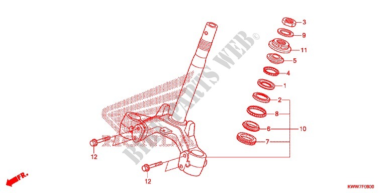 LENKSCHAFT/OBERE BRUECKE für Honda WAVE 110 front brake disk 2012