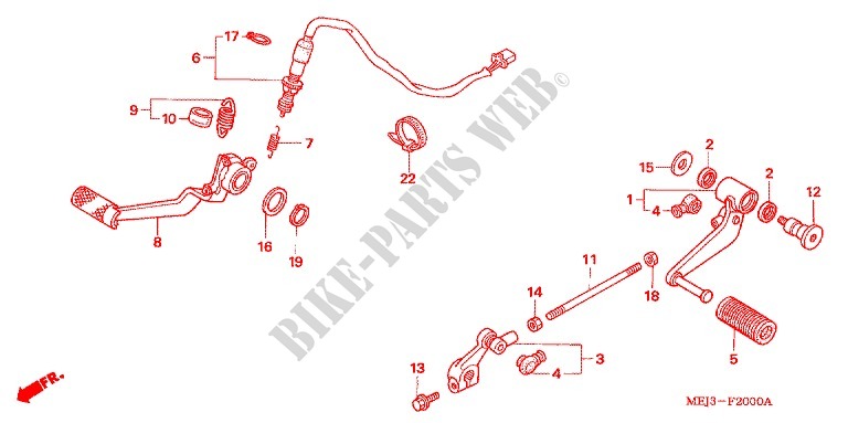 HAUPTSTAENDER/BREMSPEDAL für Honda CB 1300 ABS FAIRING 2005