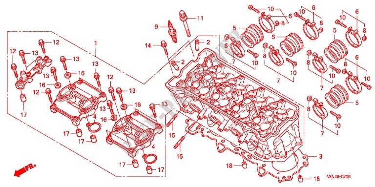ZYLINDER/ZYLINDERKOPF für Honda CBF 1000 F ABS 98HP 2010