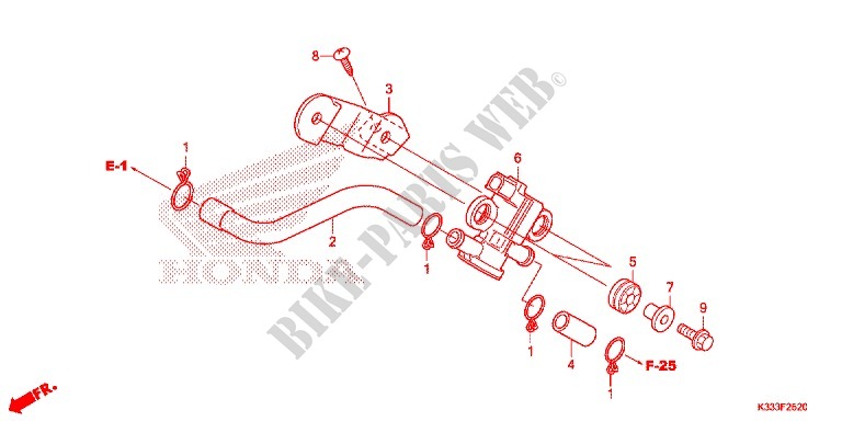 LUFTEINBLASMAGNETVENTIL für Honda CBR 250 R ABS REPSOL 2016
