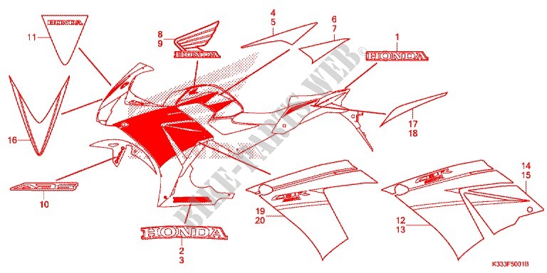 EMBLEM/STREIFEN (2) für Honda CBR 250 R 2016