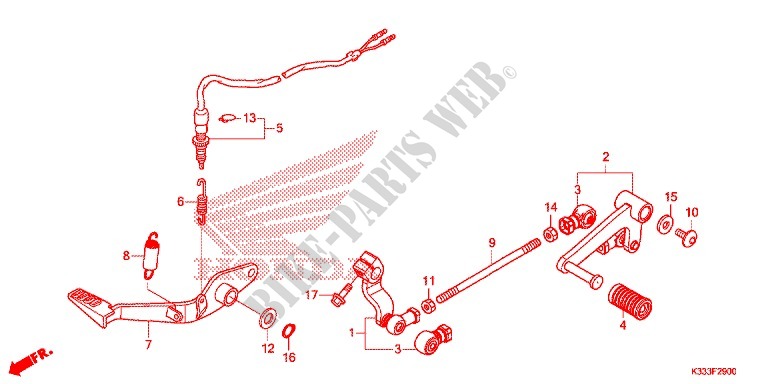 HAUPTSTAENDER/BREMSPEDAL für Honda CBR 300 ABS 2016