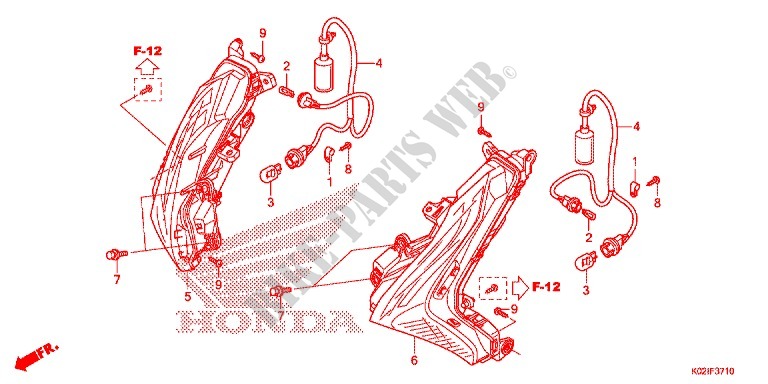 BLINKER, VORNE für Honda SH 150 ABS D SPECIAL 3ED 2016