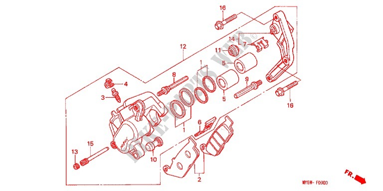 VORDERRAD BREMSSATTEL (1) für Honda CB 500 1996