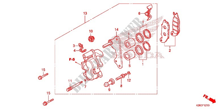 VORDERRAD BREMSSATTEL für Honda MSX 125 2016