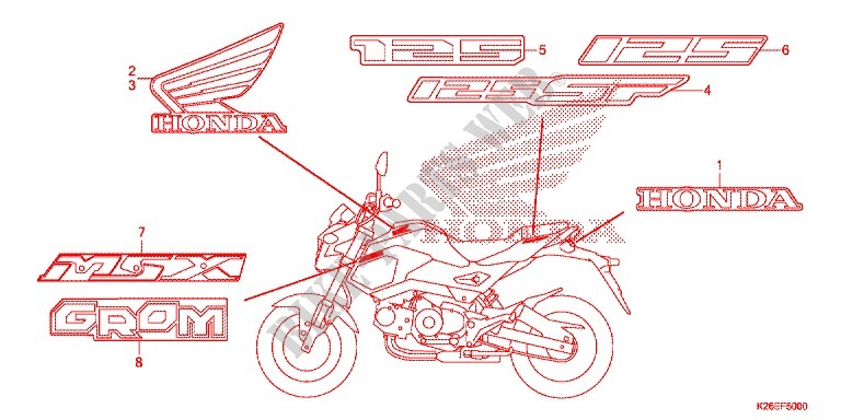 MARKE für Honda MSX 125 2016