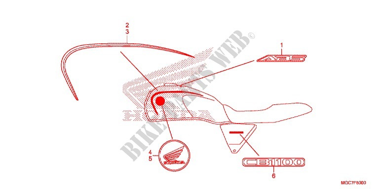 EMBLEM/STREIFEN (1) für Honda CB 1100 EX ABS 2016