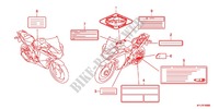 WARNETIKETT(1) für Honda CBR 250 R TRICOLOR 2011