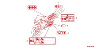 WARNETIKETT (2) für Honda CBR 250 R RED 2012
