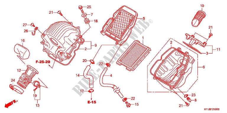 ABDECKUNG, VORNE/LUFTFILTER für Honda CBR 250 R RED 2012