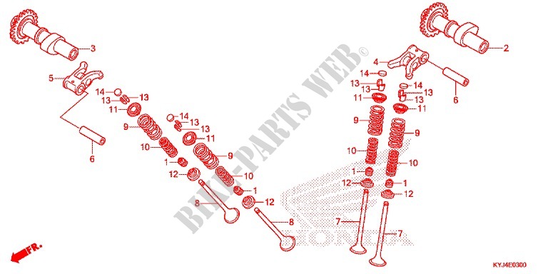 NOCKENWELLE/VENTIL für Honda CBR 250 R RED 2011