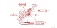 WARNETIKETT(1) für Honda CBR 250 R AZUL 2012