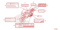 WARNETIKETT(1) für Honda CBR 250 R TRICOLOR 2012