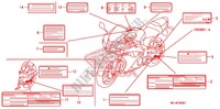 WARNETIKETT(1) für Honda CBR 600 RR RED 2011