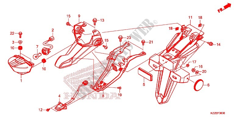 HECKLEUCHTE(2) für Honda CRF 250 RALLYE 2017