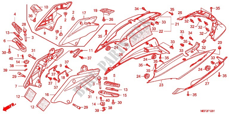 HECKVERKLEIDUNG (FJS400L9) für Honda SILVER WING 400 GT 2013