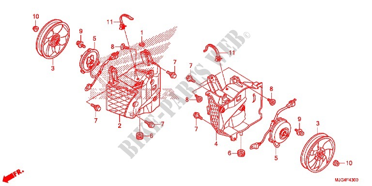 GEBLAESEABDECKUNG/RADKRANZ für Honda F6B 1800 BAGGER DELUXE 2AC 2013