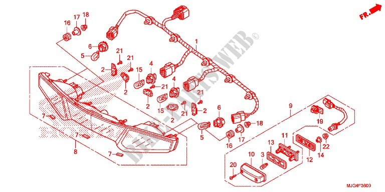 KOMBINATIONSLEUCHTE für Honda F6B 1800 BAGGER DELUXE 2AC 2013