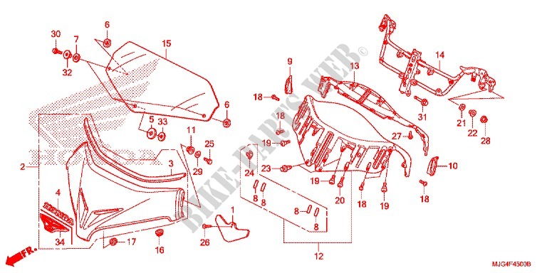 LENKERGRIFF/LENKER DECKEL/WIND SCREEN für Honda F6B 1800 BAGGER DELUXE 2AC 2013