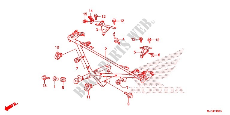 WINDLAUFSTREBE für Honda F6B 1800 BAGGER DELUXE 2AC 2013