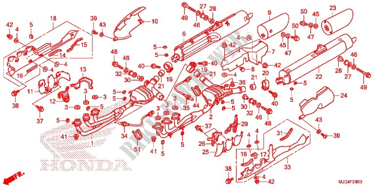 ABGAS SCHALLDAEMPFER(2) für Honda F6B 1800 BAGGER DELUXE AC 2013