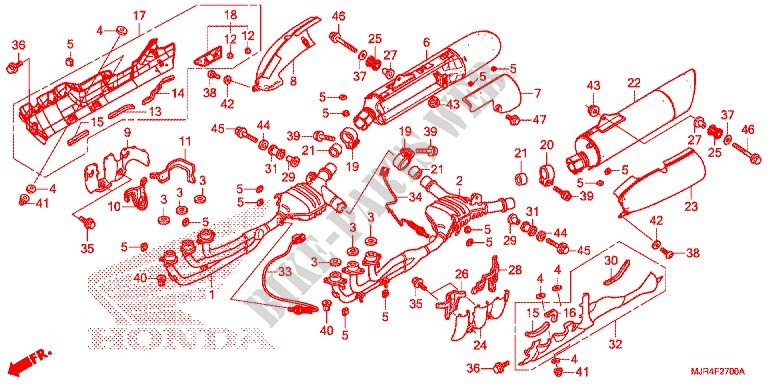 ABGAS SCHALLDAEMPFER(2) für Honda GOLD WING 1800 F6C VALKYRIE RED 2015