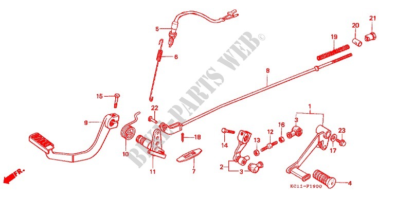 SCHALTPEDAL/BREMSPEDAL/KICKSTARTER ARM für Honda CB 125 T 2001