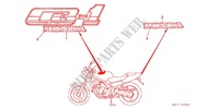 EMBLEM/STREIFEN (1) für Honda CB 400 F CB1 Without Speed warning light 1990
