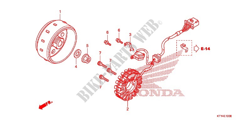KURBELGEHAEUSEDECKEL, L./ GENERATOR(2) für Honda CBR 125 2008