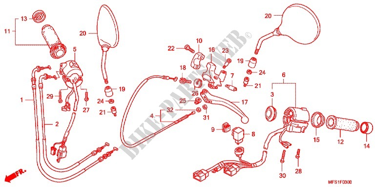 SCHALTERGRIFF/HEBEL/ KABEL für Honda VT 400 SHADOW CLASSIC ABS 2014