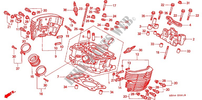 ZYLINDERKOPFDECKEL (HINTEN) für Honda SHADOW VT 750 CLASSIC EDITION 1998