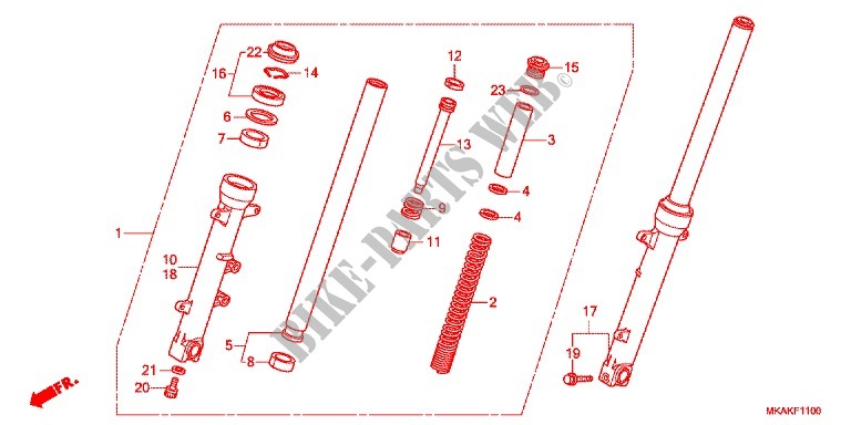 GABEL, VORNE für Honda NC 750 X ABS DCT LOWER, E Package 2017