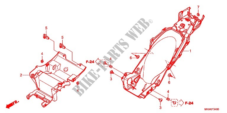 KOTFLUEGEL, HINTEN für Honda NC 750 X ABS DCT LOWER, E Package 2017