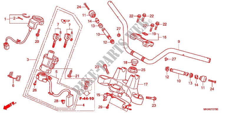 ROHRGRIFF/OBERE BRUECKE (2) für Honda NC 750 X ABS DCT LOWER, E Package 2017