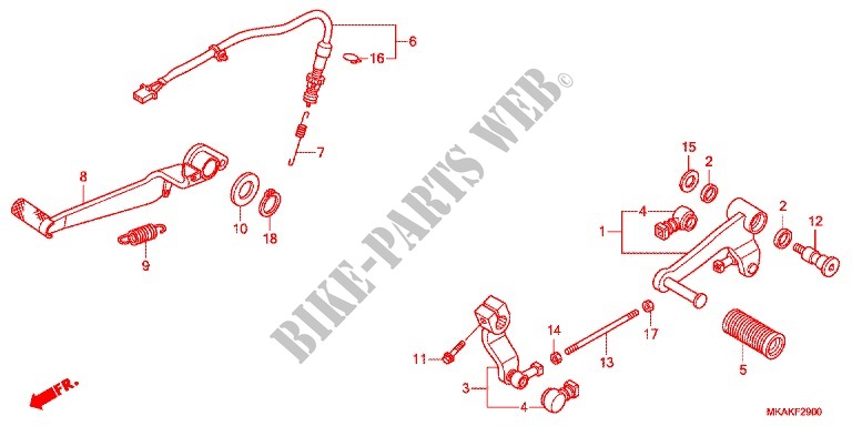 STUFE/PEDAL für Honda NC 750 X ABS DCT LOWER, E Package 2017