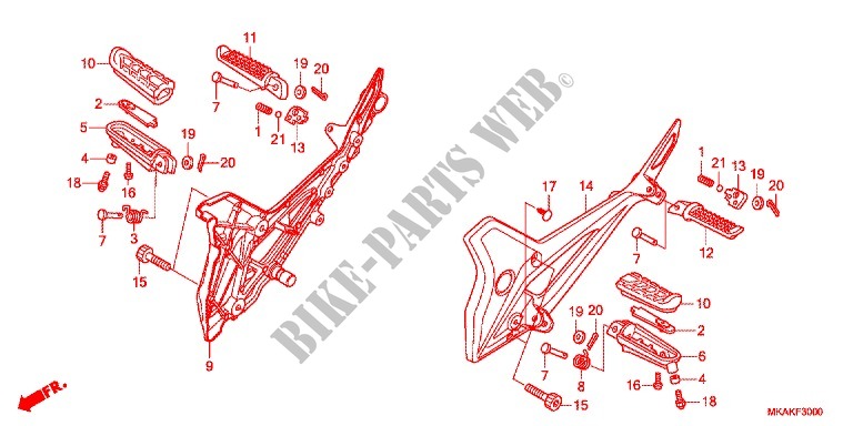STUFE/PEDAL für Honda NC 750 X ABS DCT LOWER, E Package 2017