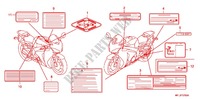 WARNETIKETT (1) für Honda CBR 1000 RR FIREBLADE REPSOL 2011
