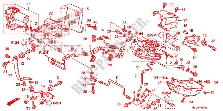 VORDERE LEISTUNGSEINHEIT/VORDERE VENTILEINHEIT für Honda CBR 1000 RR ABS RED 2009