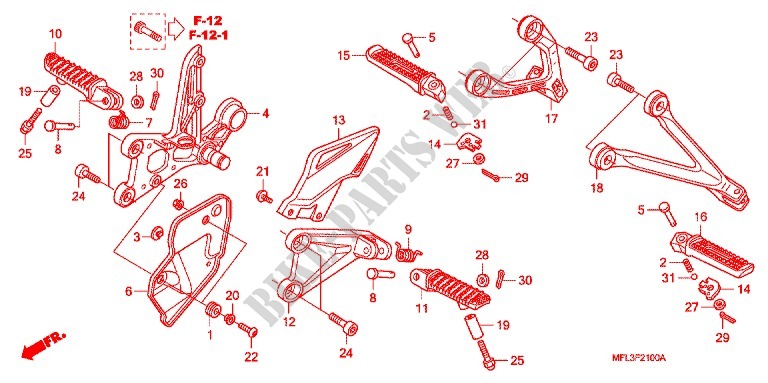 STUFE/KICKARM/ SCHALTPEDAL für Honda CBR 1000 RR ABS 2010