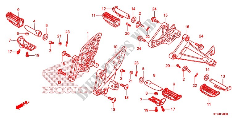 FUßRASTE (CBR125RW'07,'08,'09,'10) für Honda CBR 125 2009